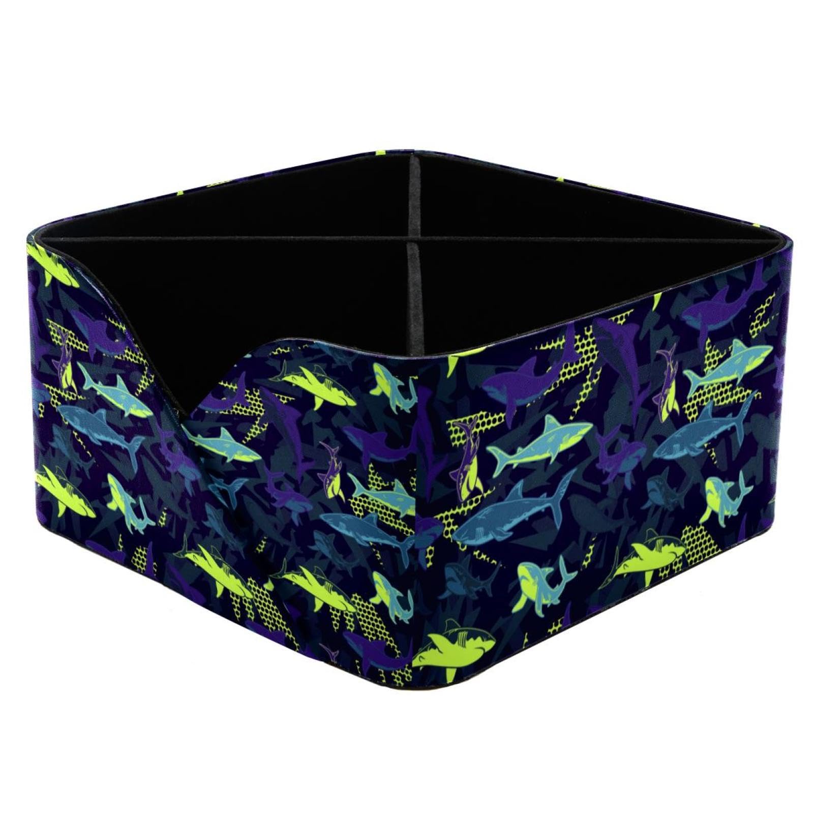 Organiseur de bureau à 4 compartiments et motifs requins pour le tri