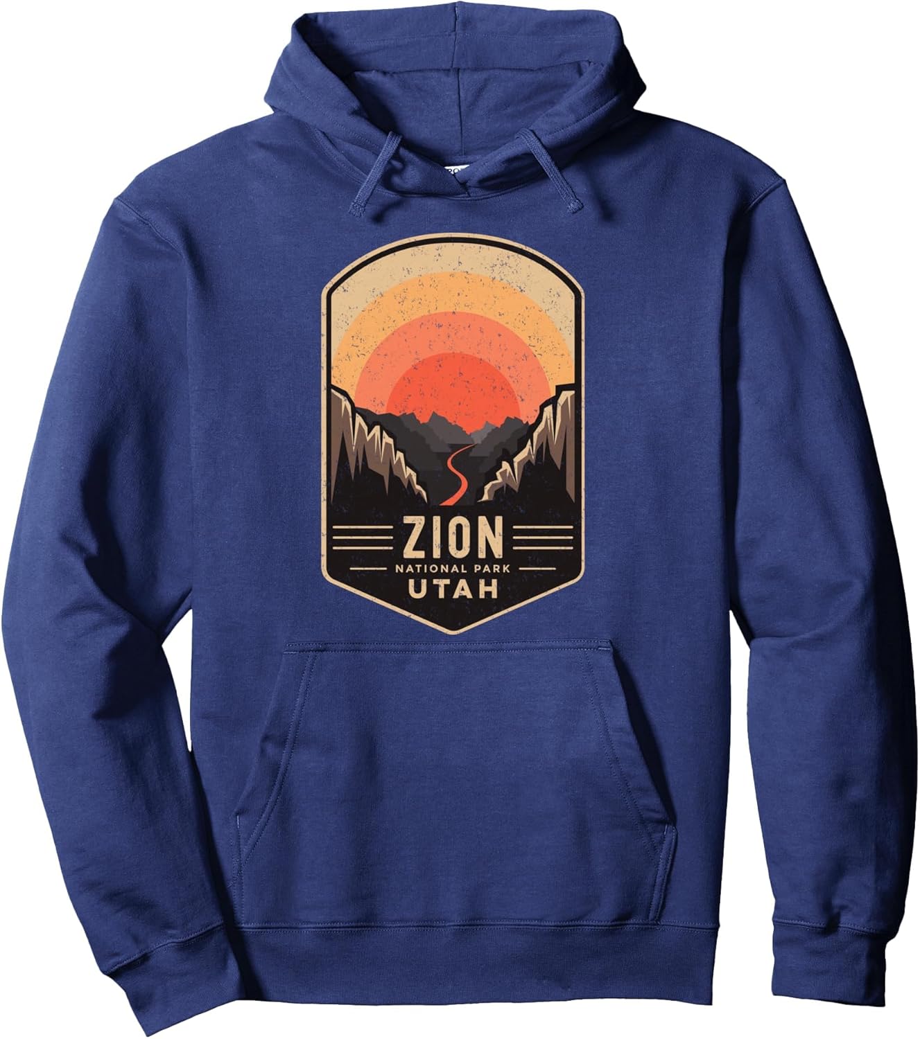 Zion National Park Utah Travel Hiking Logo Vacation Pullover Hoodie