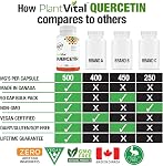 PlantVital Quercetin - Fabriqué au Canada - 1000mg Par jour - Les suppléments de quercetine comme source puissante d'antioxydant et de protection des vaisseaux sanguins - Facile à avaler - 45 Nombre de jours d ' approvisionnement - 90 Gélules de végétaliens