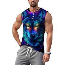 Mens Sleeveless Muscle Tanks Top Animal Graphic Print Tees Vest Shirt for Gym Workout Fitness Casual