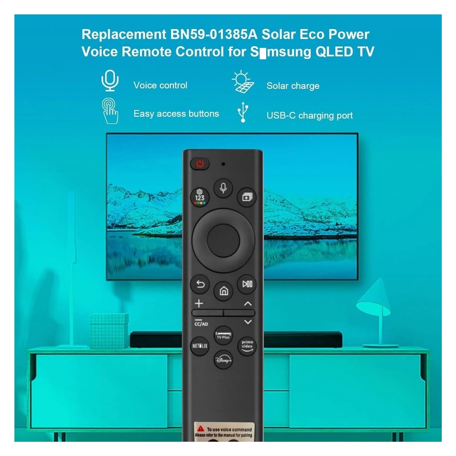 1 szt. Nowy Solar BN59-01385A Zamiennik pilota głosowego do telewizorów Samsg Smart TV Akcesoria zrób to sam
