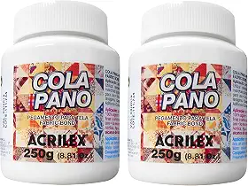Kit 2 Colas Fixadora de Tecido 250g 16825 – Cola para Algodão com Fixação Forte, Secagem ao Ar, Aplicação Precisa, Ideal para Artesanato, Patchwork e Costura Criativa