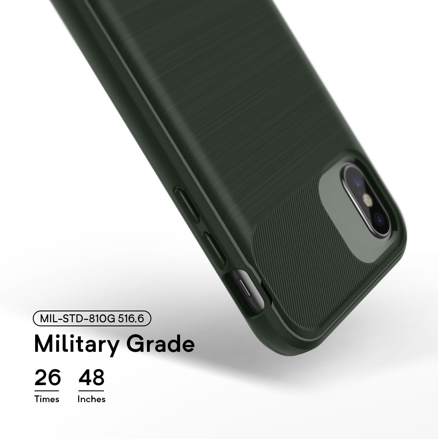 Caseology Vault for Apple iPhone Xs Case (2018) / for iPhone X Case (2017) - Rugged Matte Finish - Pine Green