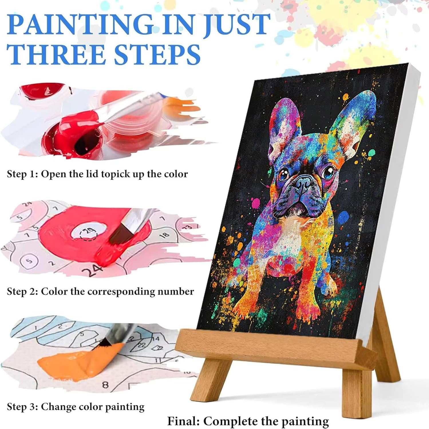 Paint by Numbers 動物 数字油絵 70x95 cm, 大人 手塗り DIY絵 デジタル油絵 犬 ナンバーペイント 初 Paint by Numbers  動物 数字油絵 70x95 cm, 大人 手塗り DIY絵 デジタル油絵 犬 ナンバーペイント 初 Paint by Numbers 花 数字油絵 犬 ペイントバイナンバー 動物 DIY Paint by Numbers 数字キット塗り絵 手塗り 絵 デジタル油絵 ブラ