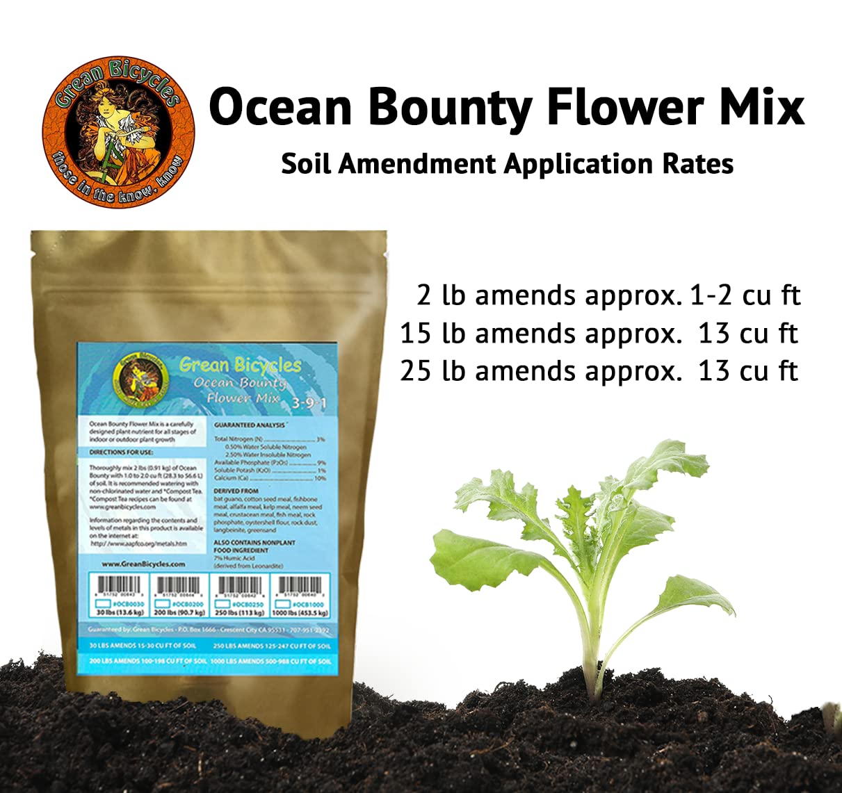 Happy Endings Compost Tea Mix (4lb) + Ocean Bounty Natural Plant Food (4lb) for Indoor Plants and Outdoor Plants