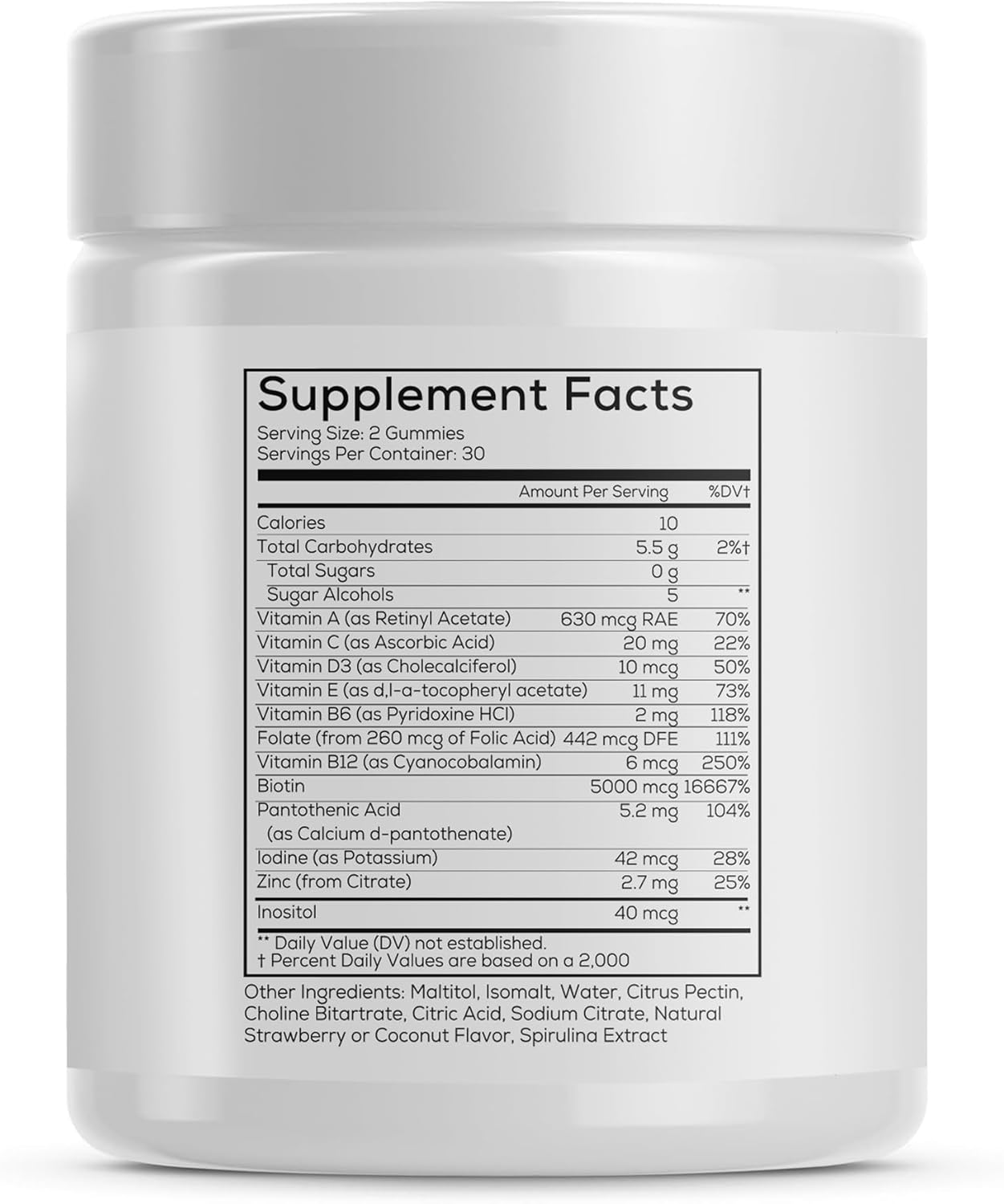 FLEUR Bloom & Glow Hair Skin and Nails Gummies, Hair Growth Supplement with Biotin & Inositol, Antioxidant Rich Vitamin A, C & E for Skin and Nail Repair, Sugar-Free, 60 Vegan Gummies - Image 7
