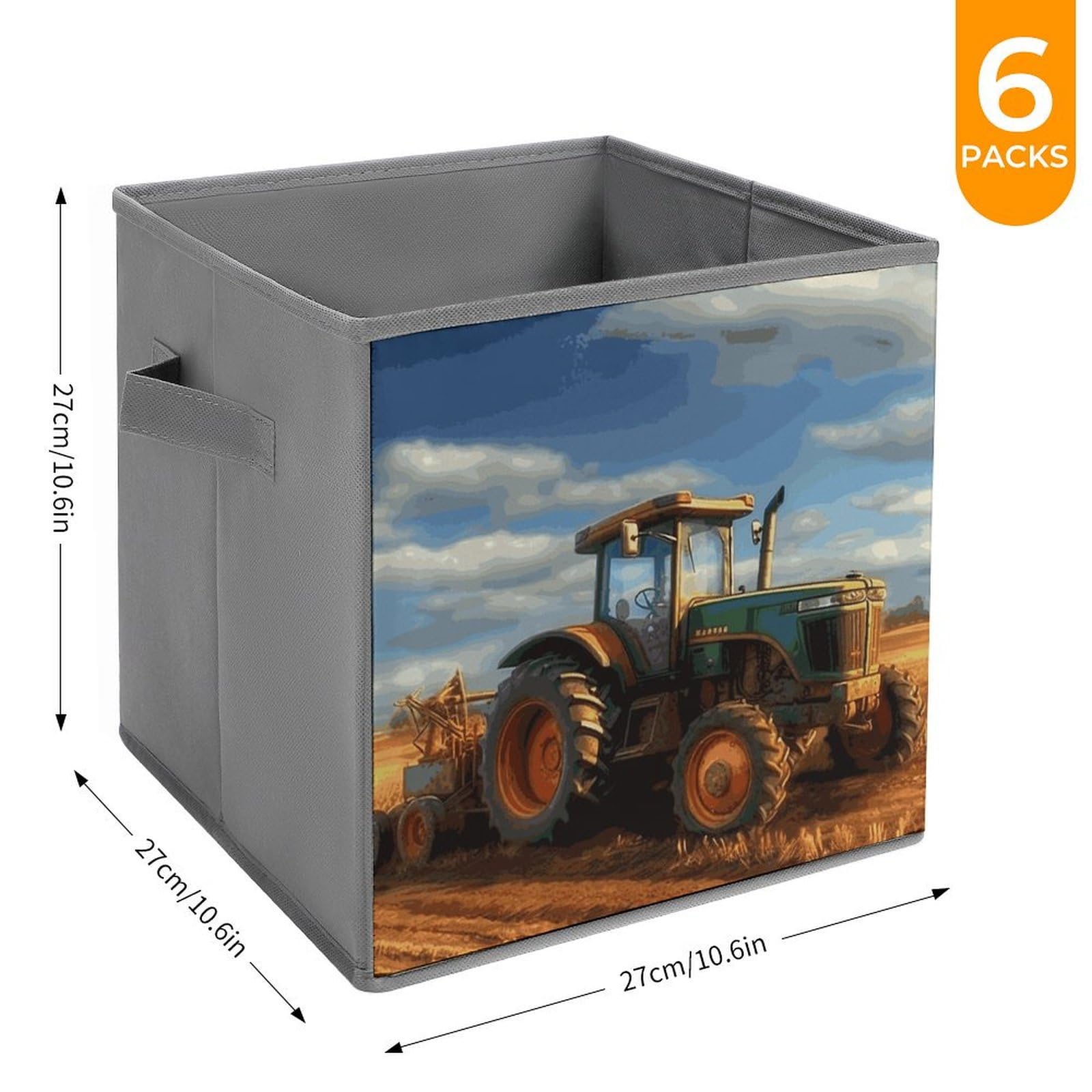 Boîtes de rangement fantastiques en forme de tracteur agricole - Panier de rangement pliable pour étagères et placards - Boîtes de rangement pliables pour vêtements