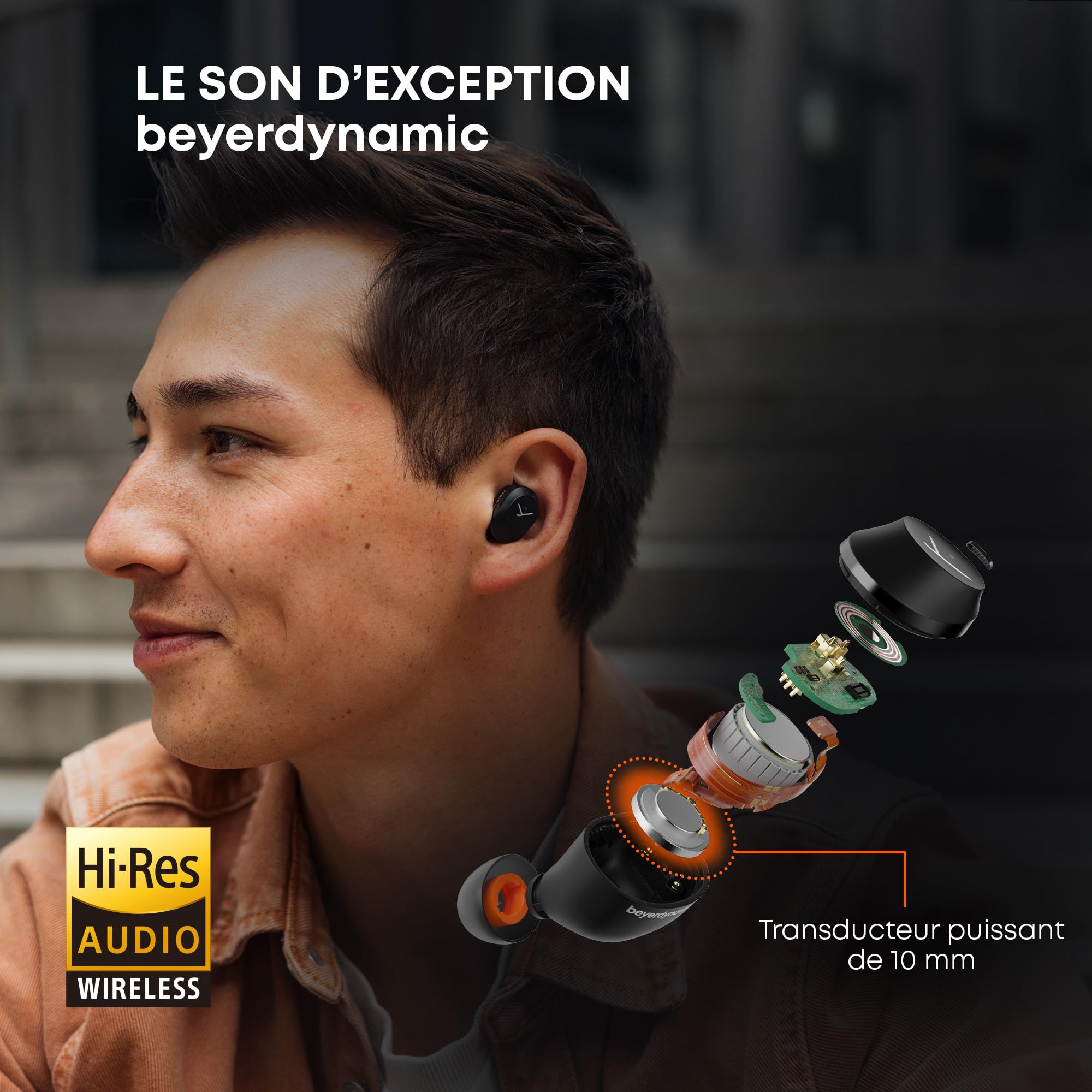 beyerdynamic AMIRON 300 Écouteurs Intra-Auriculaires sans Fil True Wireless avec réduction Active du Bruit et Mode Transparence, de Couleur Noir, Bluetooth in-Ear, 38 Heures Autonomie de la Batterie