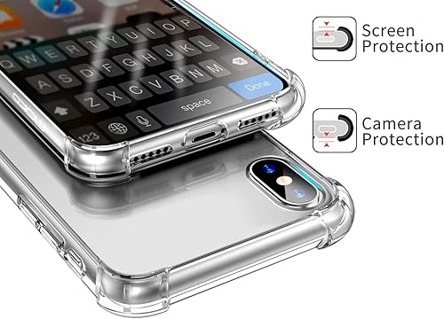 Miniatura 5 de Funda para teléfono compatible con iPhone XR, cubierta trasera dura transparente con 4 esquinas a prueba de golpes, funda transparente para iPhone