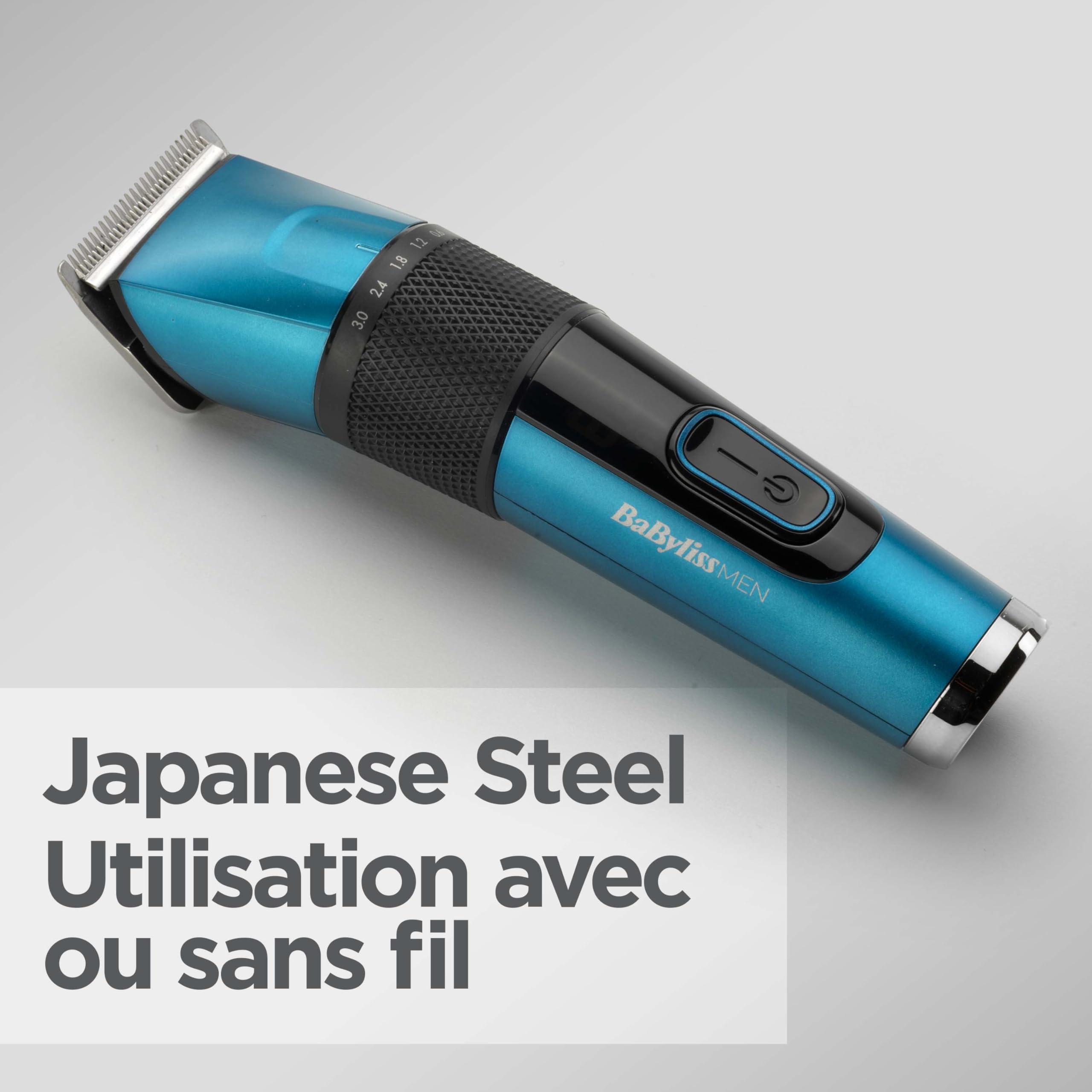 BaByliss Tondeuse cheveux avec lame en acier japonais - Batterie lithium, autonomie de 160 minutes, Charge complète en 3 heures, Étui de rangement rigide inclus, Noir, E990E