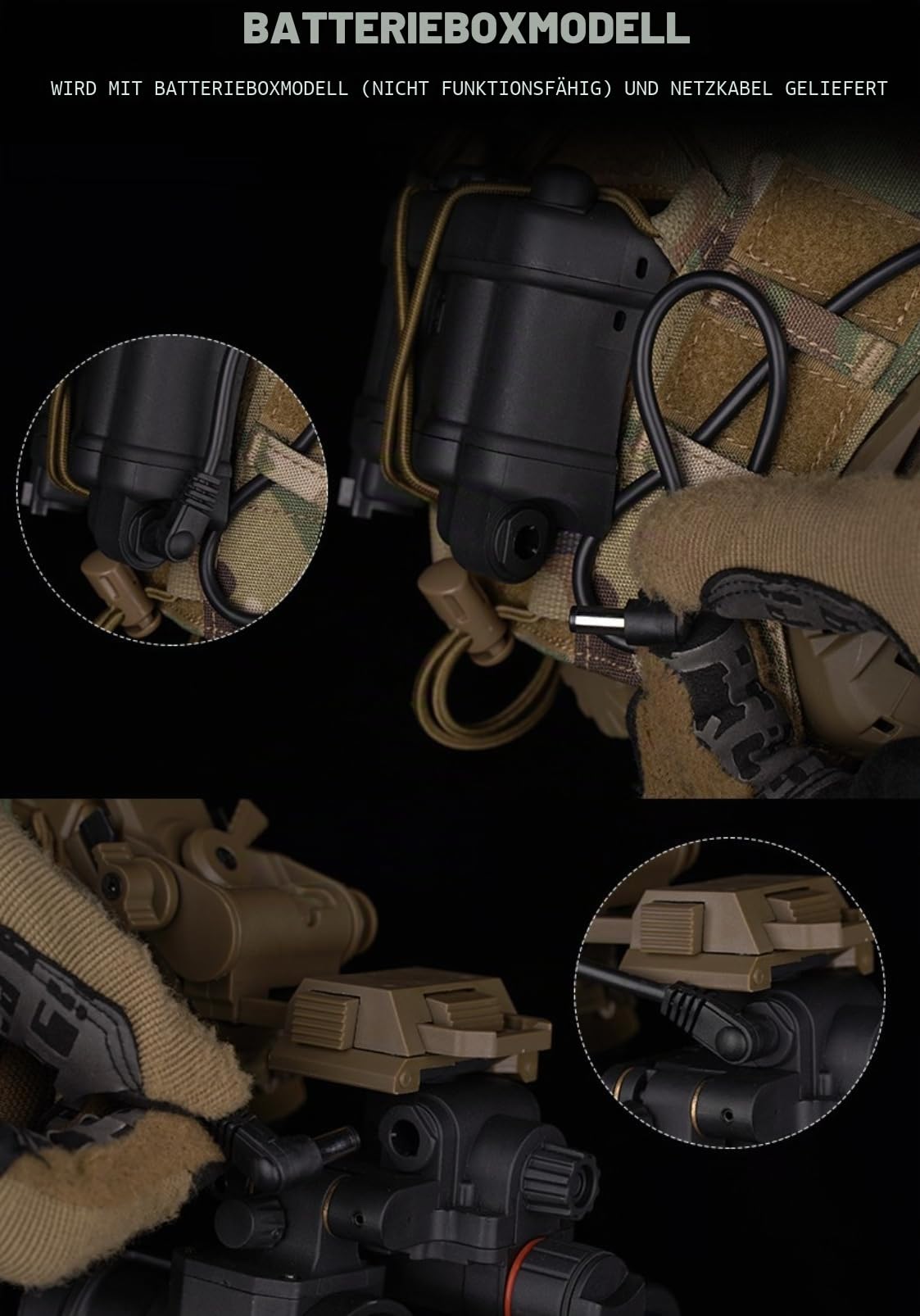 Peminkoo Taktischer Helm AN/P.VS31 Fernglas Nachtsichtbrille NVG Dummy Modell Keine Funktion (Black)