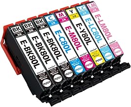 Epson IC6CL80L + ICBK80L (BK*3/C/M/Y/LC/LM) Corn Compatible Ink Cartridge (Safe Domestic QR Manual/Hyper-Compatible) ICBK80L ICC80L ICM80L ICY80L ICLC80L ICLM80L ICLM80L ICLM80L