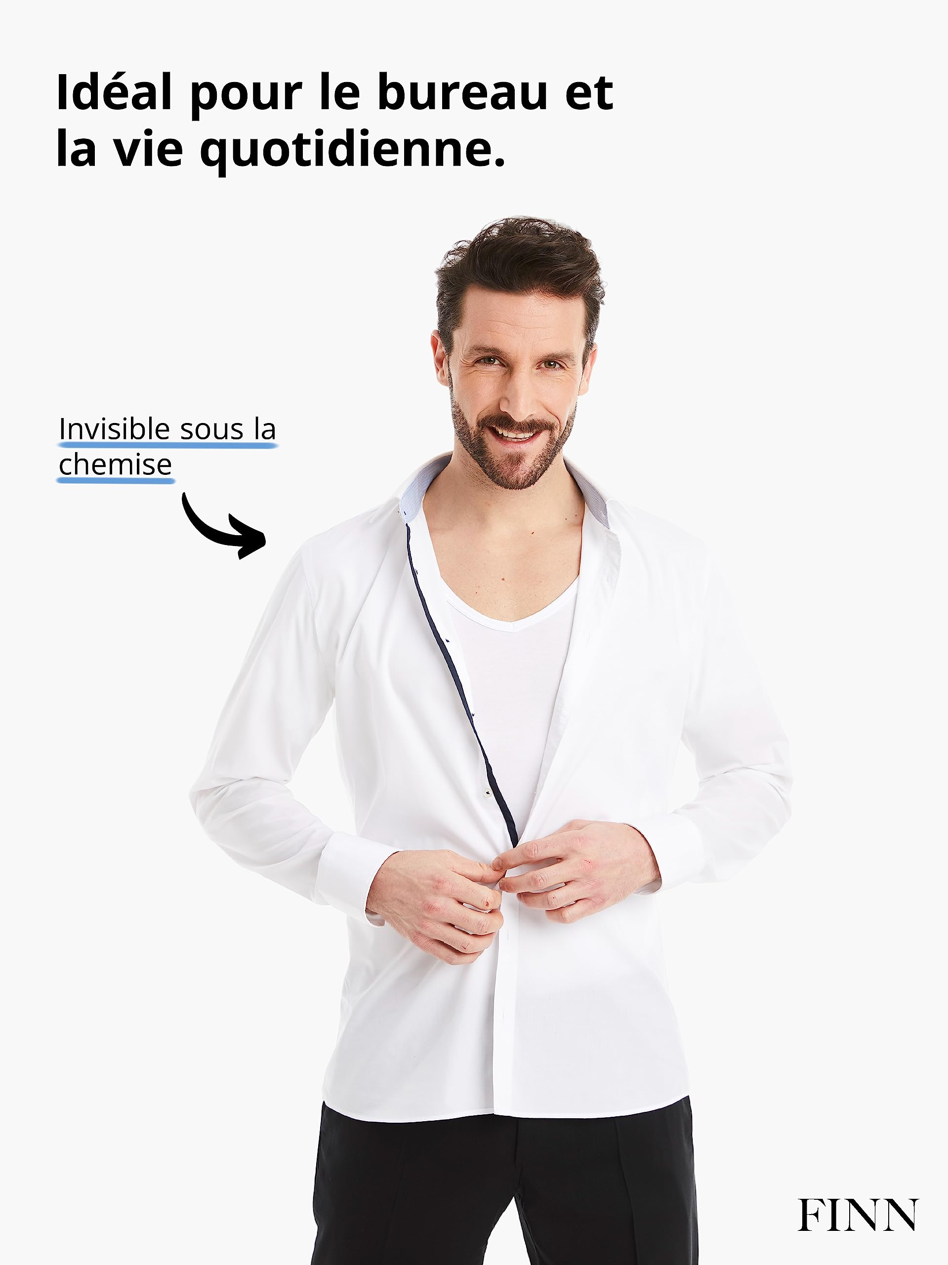 FINN Maillot de Corps Business pour Homme sans Manches avec Col V - sous-Maillot en Tissu Original Lenzing® Modal - Le Débardeur Parfait sous Une Chemise et Un Costume