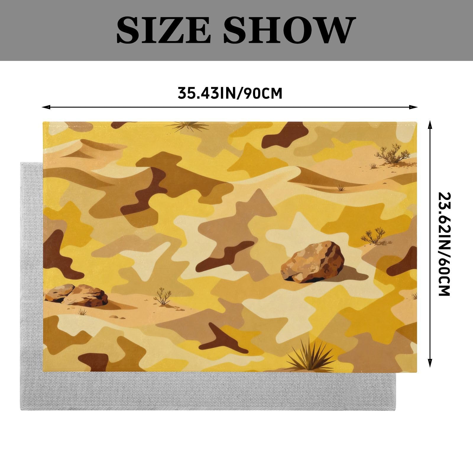 GuoChe Dywaniki 61 x 91 cm zmywalny antypoślizgowy dywanik łazienkowy do salonu sypialni jadalni pustynny kamuflaż