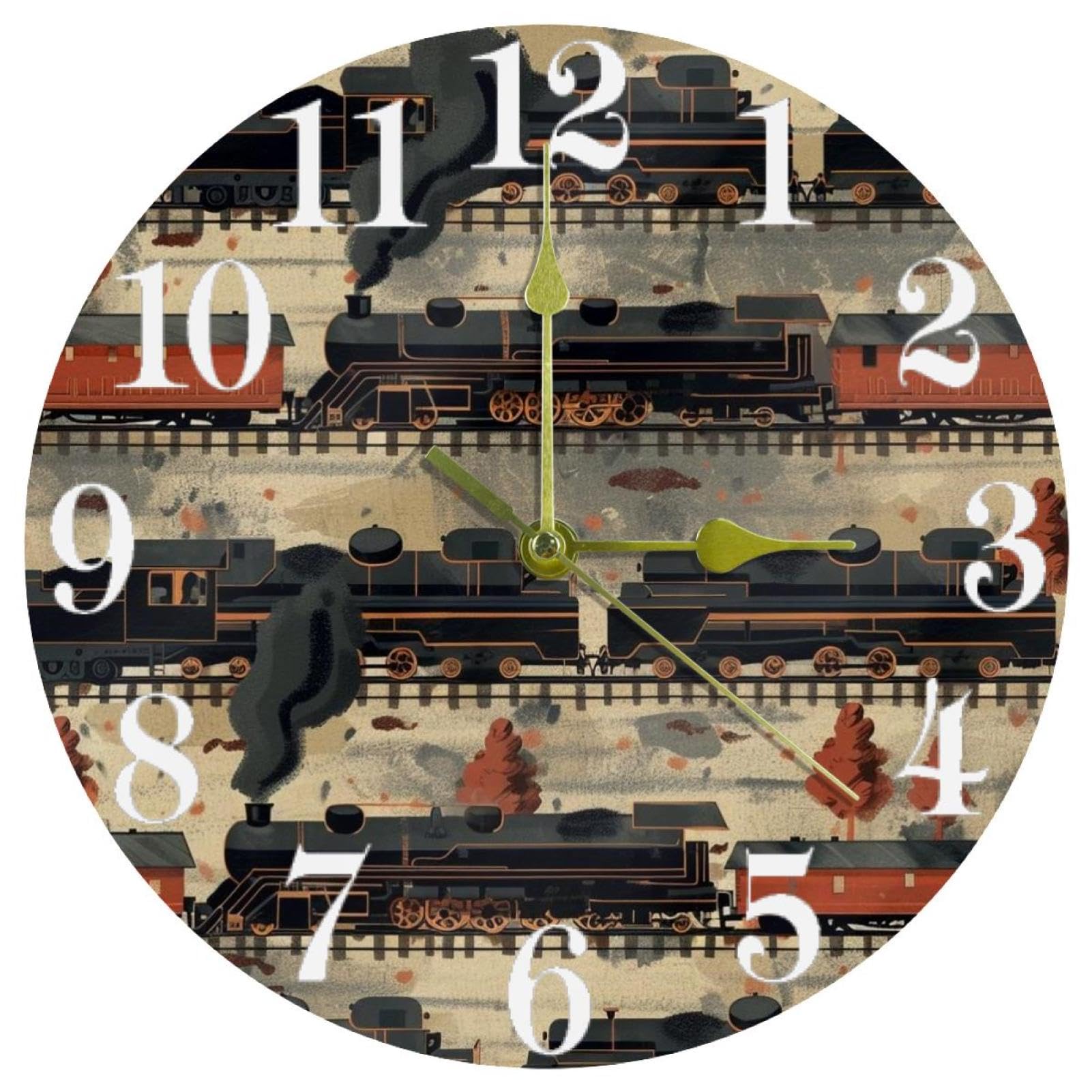 Horloge murale train noire pour une décoration de cuisine moderne