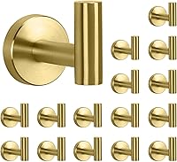 Vista 11 de NearMoon Ganchos para toallas de baño, soporte para bata de acero inoxidable 304, gancho resistente para baño, sala de estar, hotel, cocina, garaje