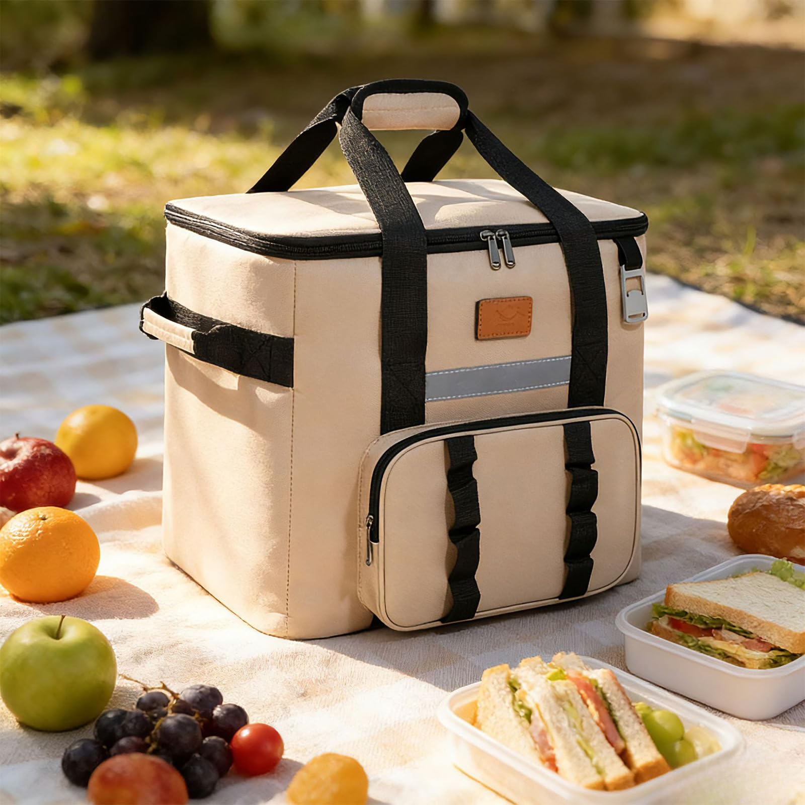 Borsa Termica Pranzo Grande Impermeabile con Apri Birra Borse Frigo Portatile Borse Termica Morbida per Surgelati Lunch Bag per Ufficio Scuola Viaggi Picnic Campeggio Spiaggia