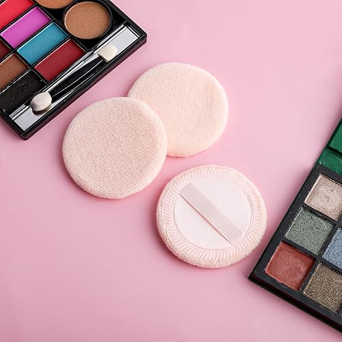 Miniatura 6 de WLLHYF 12 unidades de polvo de maquillaje de algodón rosa, soplos de polvo redondos para maquillaje facial en polvo de terciopelo para polvo suelto,
