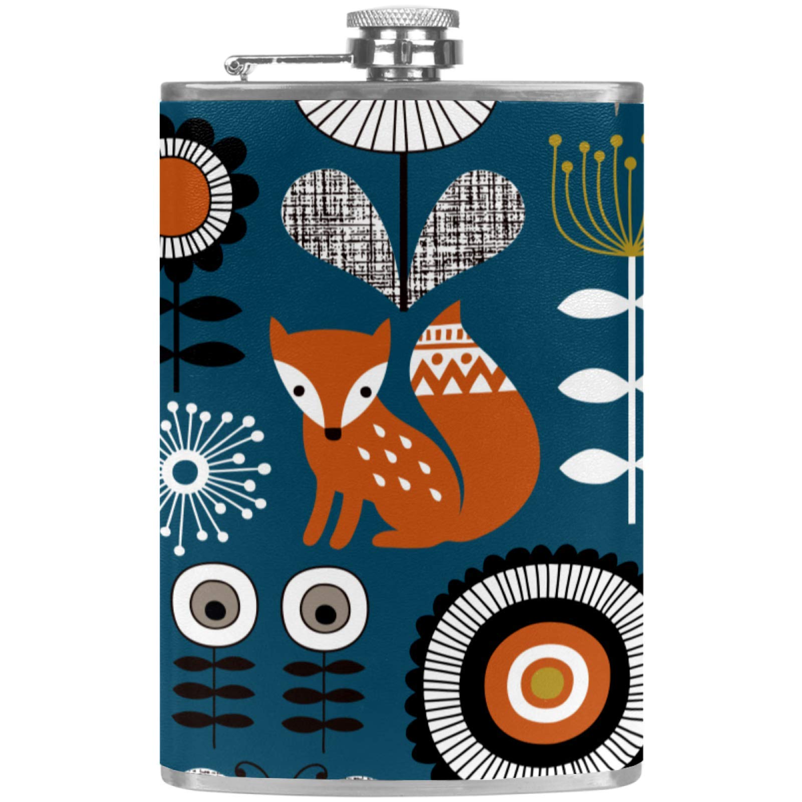 Flasque à whisky motif feuille sauvage pour partager des souvenirs