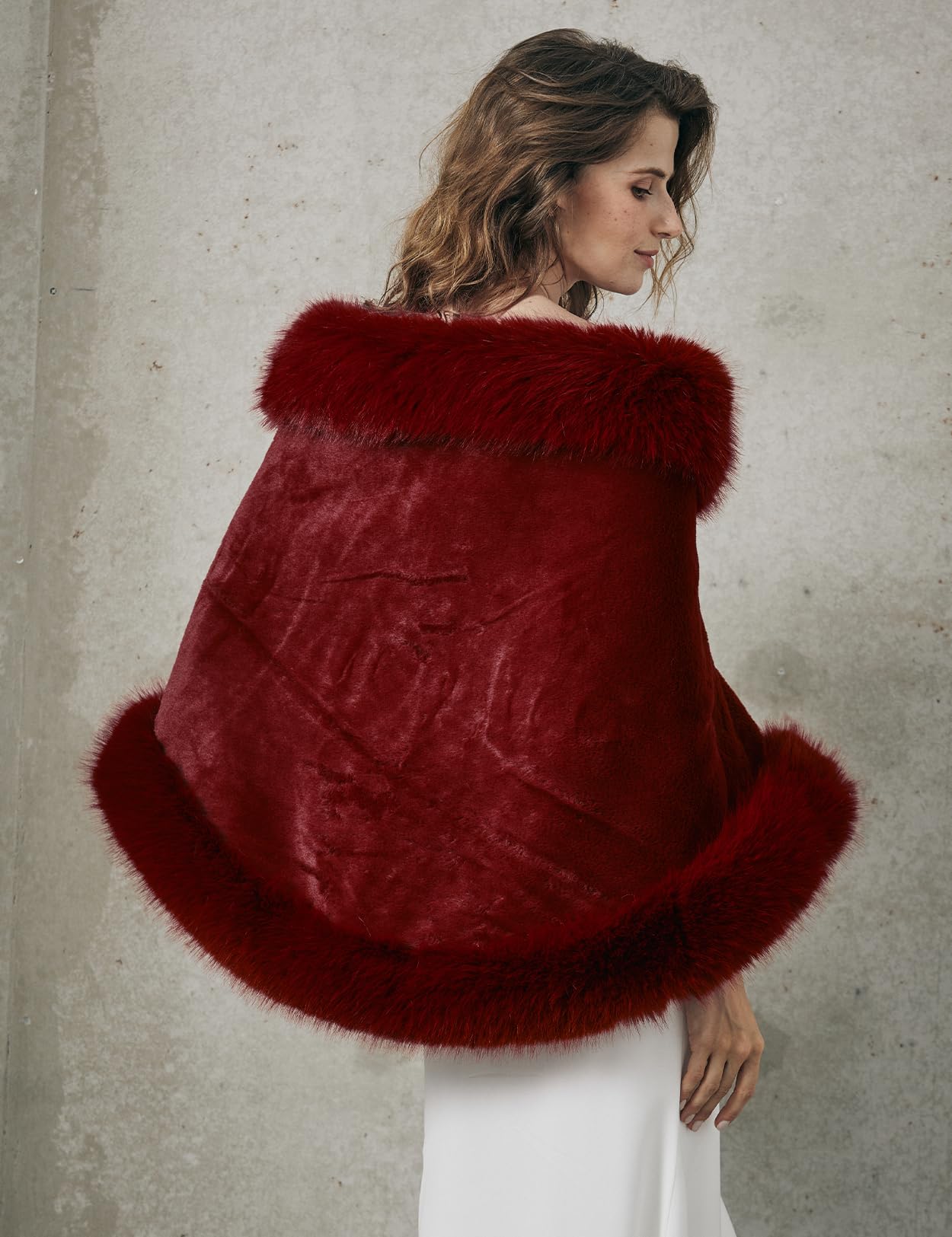 BEAUTELICATE Chal Estola de Pelo Mujer Invierno Boleros para Fiesta Novia Bodas Halloween Navidad