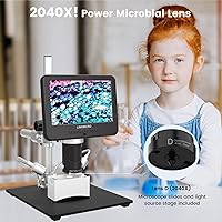 Vista 7 de LM246MS 3 Lens 7 inch HDMI Digital Microscope 2000X for Soldering with 13'' Arm Boom Stand, UHD 2160P, Error Coin Microscope Full View of Coins