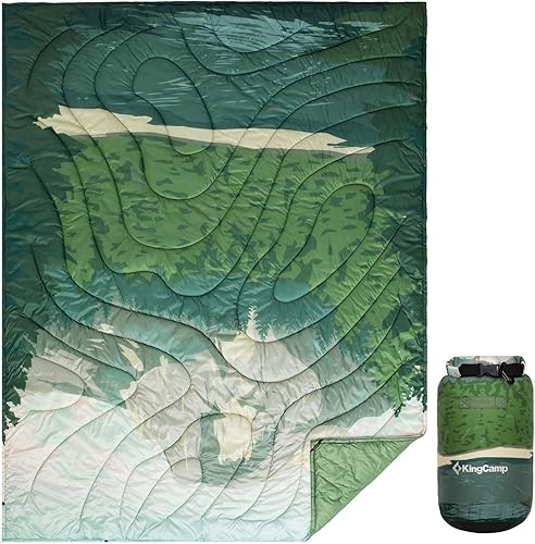 Miniatura 27 de KingCamp Manta de Camping Ultraligera, Manta Portátil Alternativa al Plumón Acolchada Vestible Resistente a la Intemperie Cálida Edredón Empaquetado