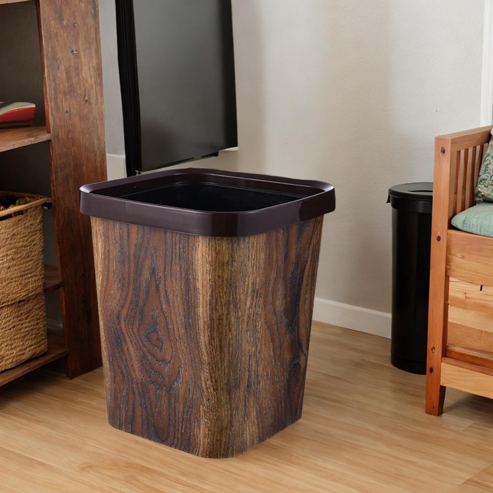 MagiDeal Contenedor de Basura, Cubo de Basura Interior, Sin Tapa, Papelera Grande Y Duradera, Cubos de Basura para Inodoro, para Baño, Hogar, Dormitorios, Cuadrado 12L