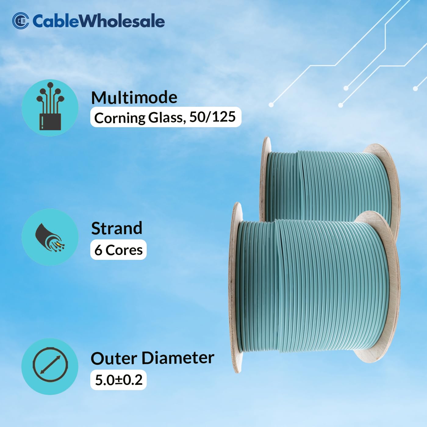 ネット１m×10m Amazon.com: 1000ft Aqua Indoor Fiber Optic Cable Spool - 6