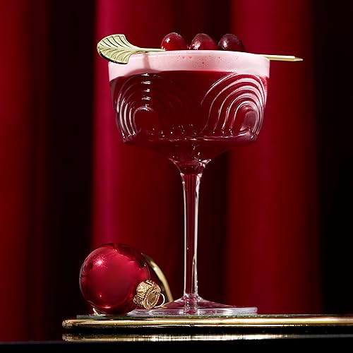 Miniatura 5 de Viski Beau Copas de cóctel Coupé, vasos de cóctel únicos, vasos de cristal, 7.5 onzas, copas de cóctel con tallo vintage, juego de 2 copas de vino