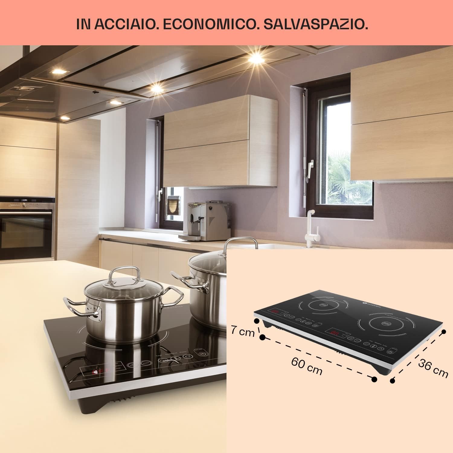 Klarstein VariCook XL - Fornello ad Induzione, Piano Cottura a 2 Piaste, Temperatura da 60 a 240°C, 3100W, Per Pentole con Diametro tra 12 e 26 cm, 10 Livelli di Potenza, Colore Nero Klarstein VariCook XL - Fornello ad Induzione, Piano Cottura a 2 Piaste, Temperatura da 60 a 240°C, 3100W, Per Pentole con Diametro tra 12 e 26 cm, 10 Livelli di Potenza, Colore Nero