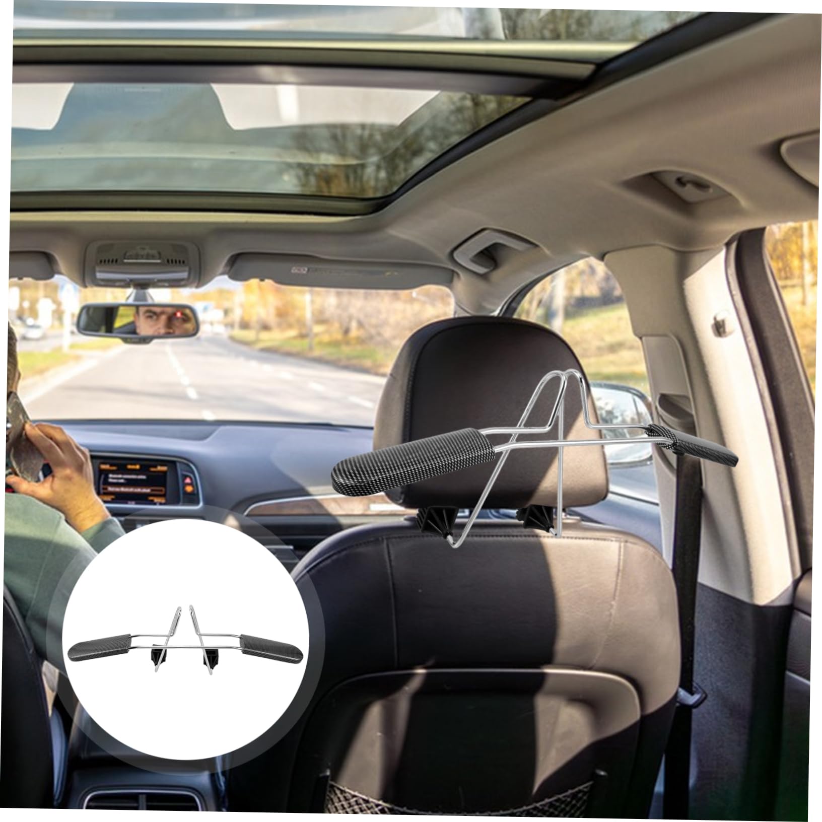 IMIKEYA Appendiabiti in Metallo per Auto Appendiabiti per Poggiatesta Organizer per Vestiti da Viaggio Grucce per Auto in Acciaio