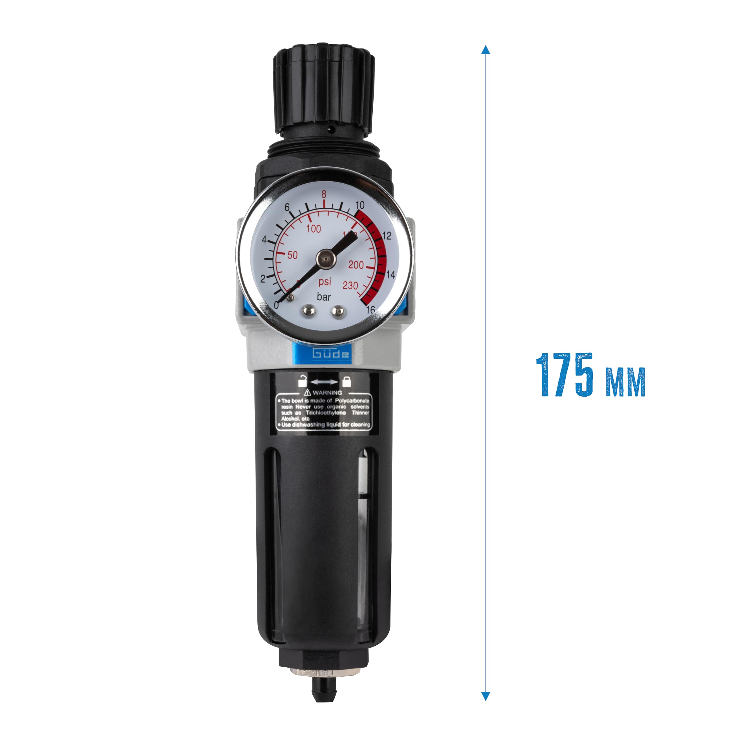 'Güde Réducteur de pression avec filtre/Séparateur d'eau 1/4 SB