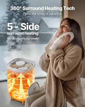 VEVOR Towel Warmers for Bathroom, 35 L Towel Warmer Bucket,Towel Dryer with Auto Shut Off for Spa Fits up to 6 Oversized Towels, Blankets, Clothes, Bathrobes, PJ's and More