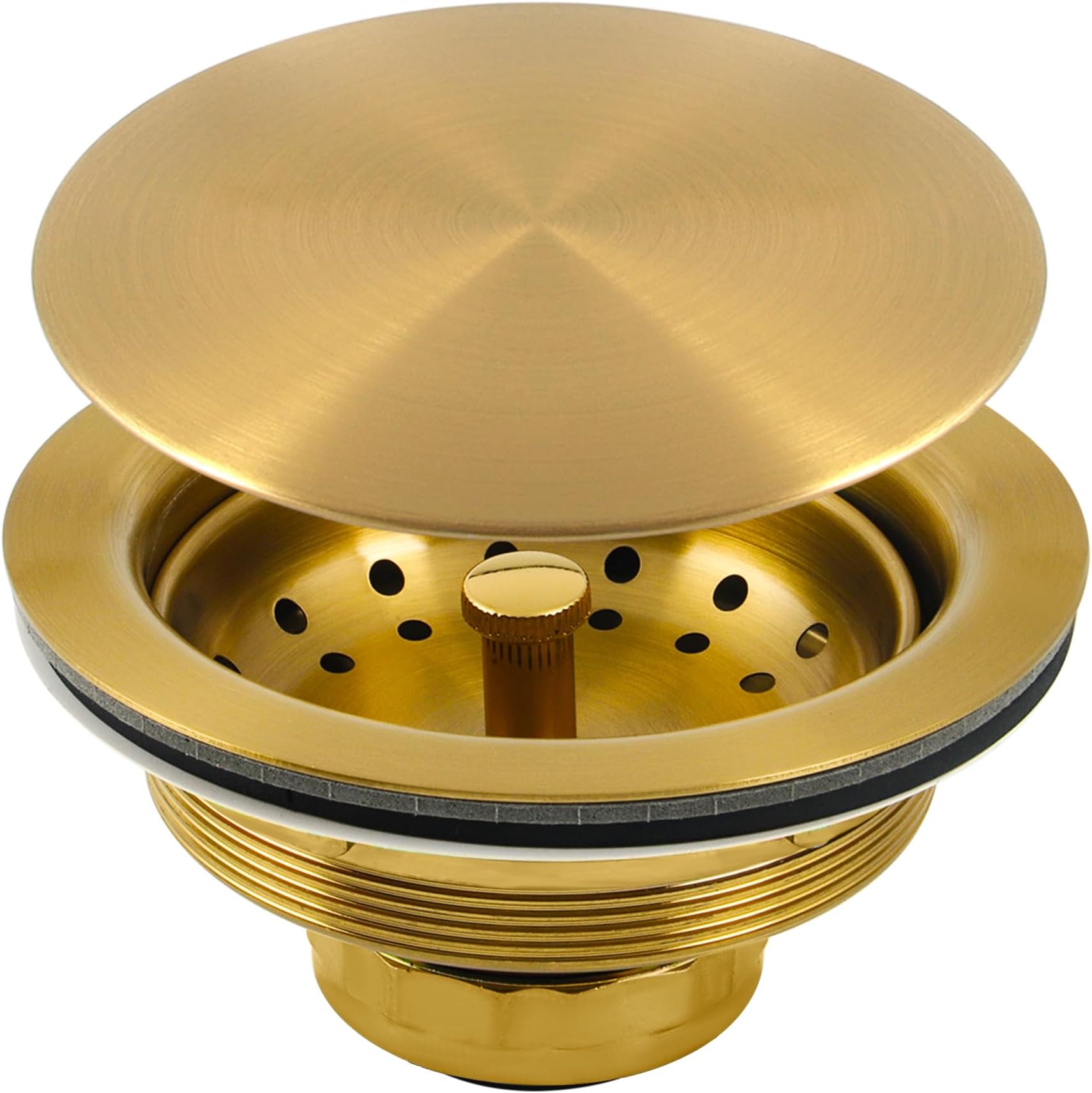 LQS Kitchen Sink Drain Assembly, Sink Drain Basket Strainer, Stainless Steel ...