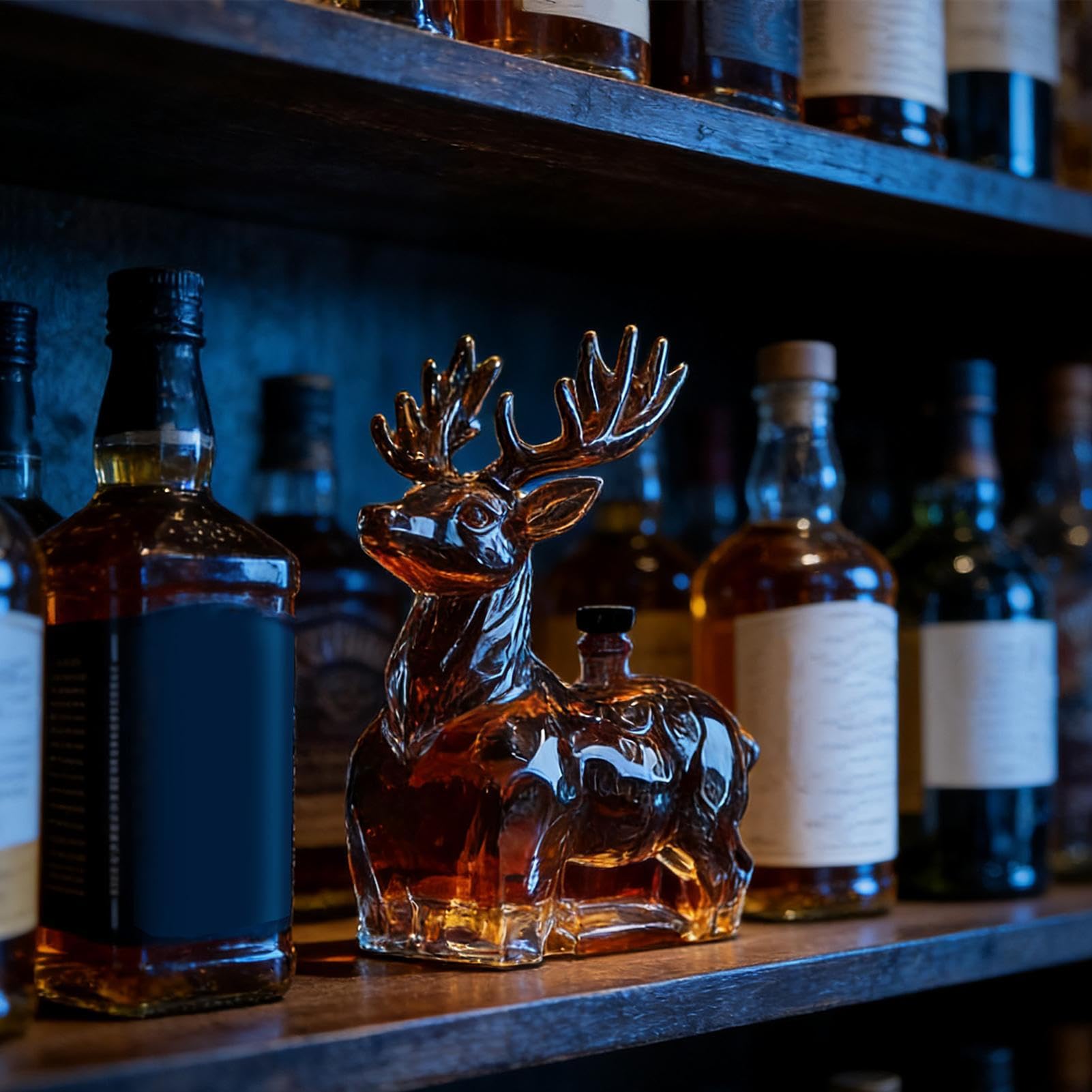 Decanter Per Whisky | 120 Ml Contenitore A Forma Di Cervo - Decanter per Whisky in Portabottiglie,Per Uomo Papà Fidanzato Regalo Compleanno Bourbon Vodka Brandy Tequila