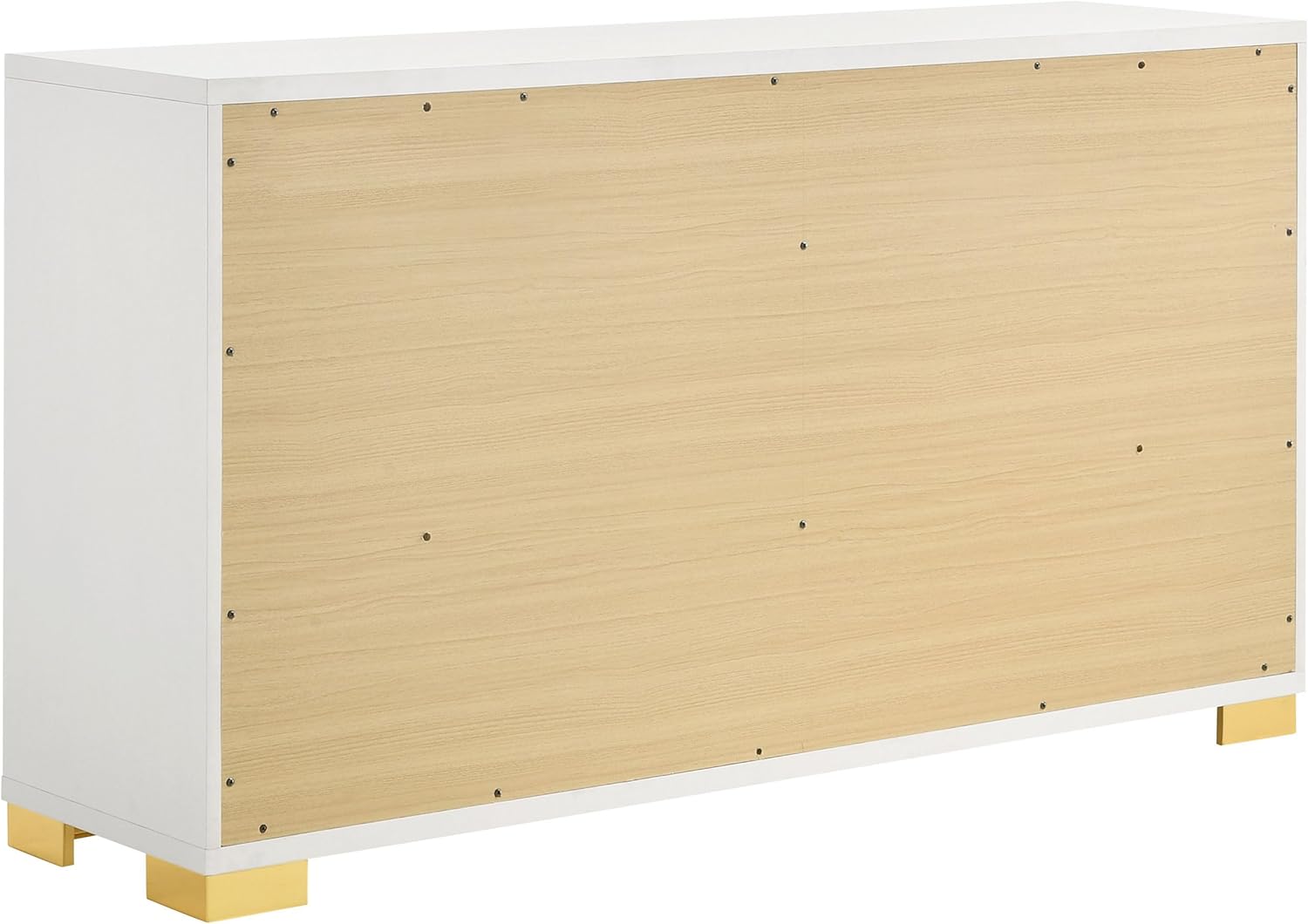 White and Gold Queen Bedroom Set with LED Headboard