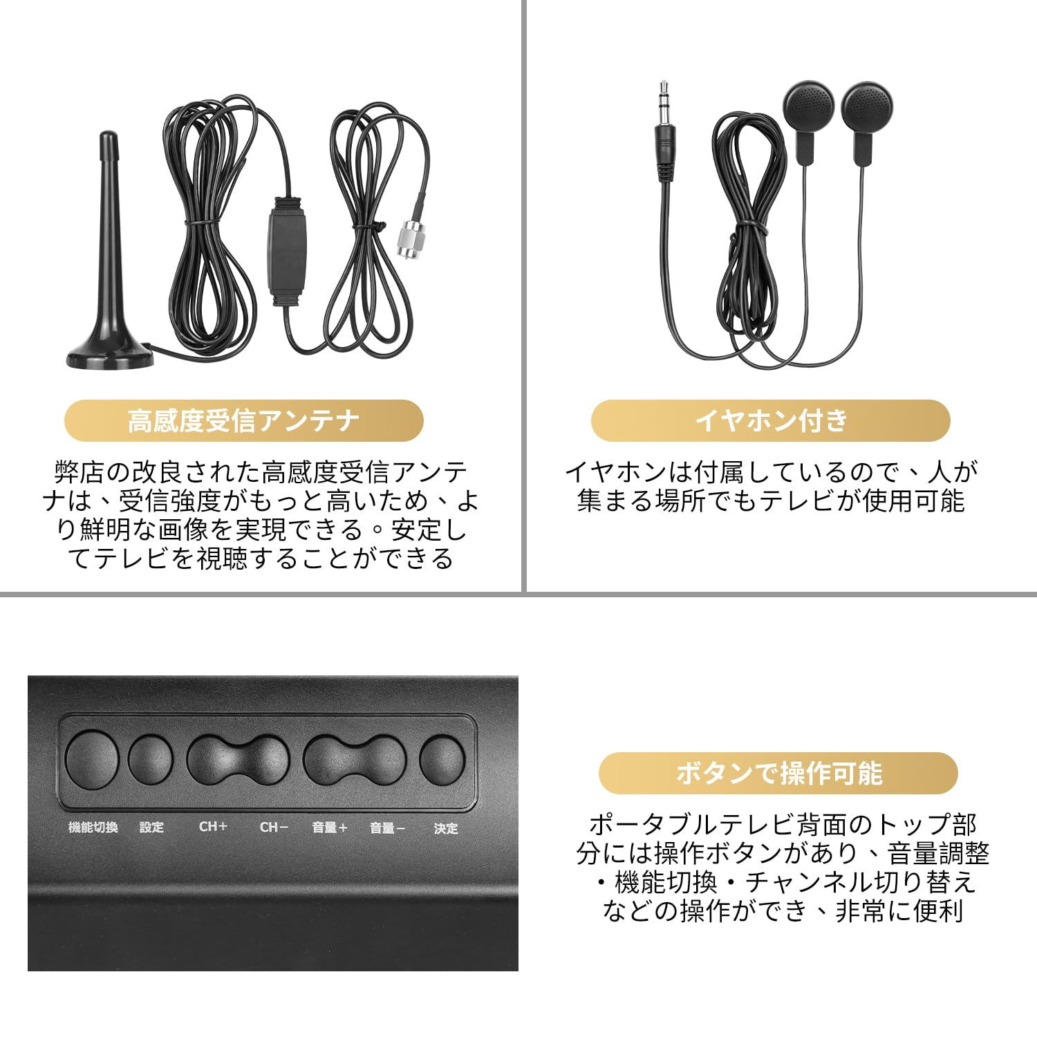Amazon | ポータブルテレビ DVDプレイヤー付き テレビ小型 17インチ 大
