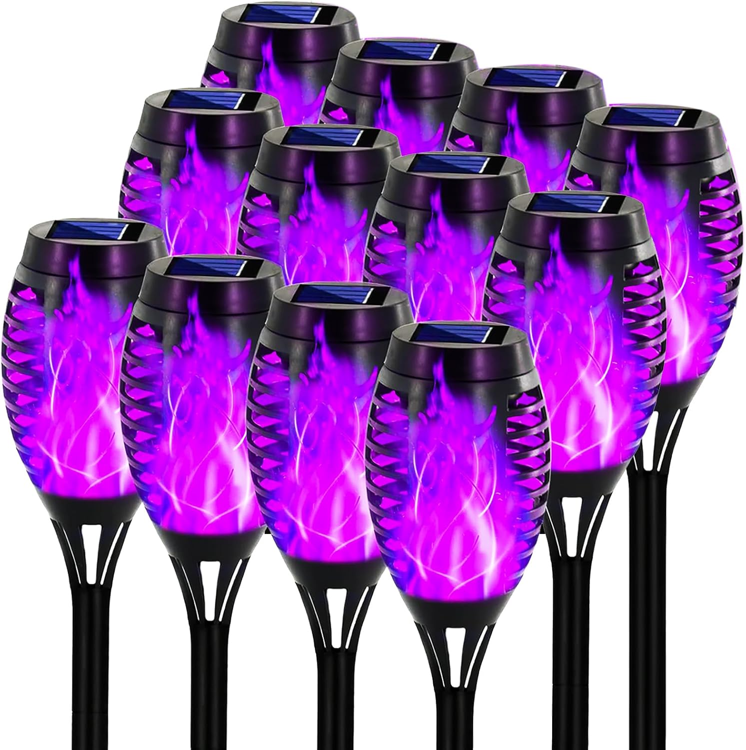 Swingers Solar Lights Outdoor,Solar Torch Lights with Flickering Flame,Waterproof Outdoor Garden Lights for Outside Patio Pathway Yard Decorations(8, Yellow)