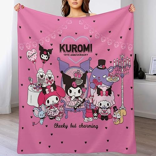 Miniatura 4 de Manta de franela, suave, acogedora y ligera, bonita manta de punto de amor negro, regalo para sofá, cama, oficina, viajes durante todas las