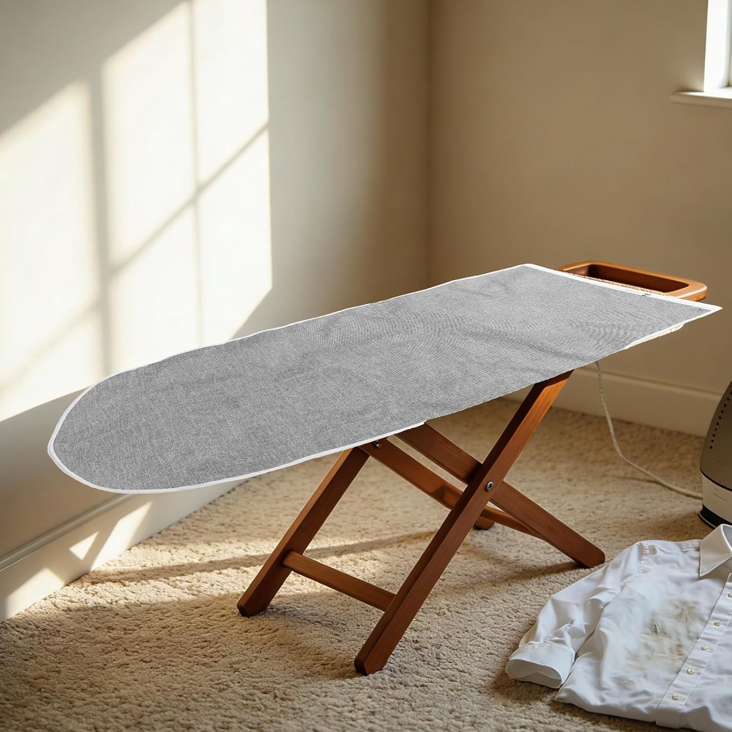 Foldable Ironing Board Storage Bag with Zipper Large Dustproof Grey Cover Portable Protective Organizer for Home and Travel