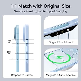 CASEKOO for iPhone 17 Air Case, [Never Yellow Technology] [Mil-Grade Drop Protection] Translucent Slim Cover Women Men for iPhone 17 Air Phone Case 6.5 inch, Frosted Light Blue