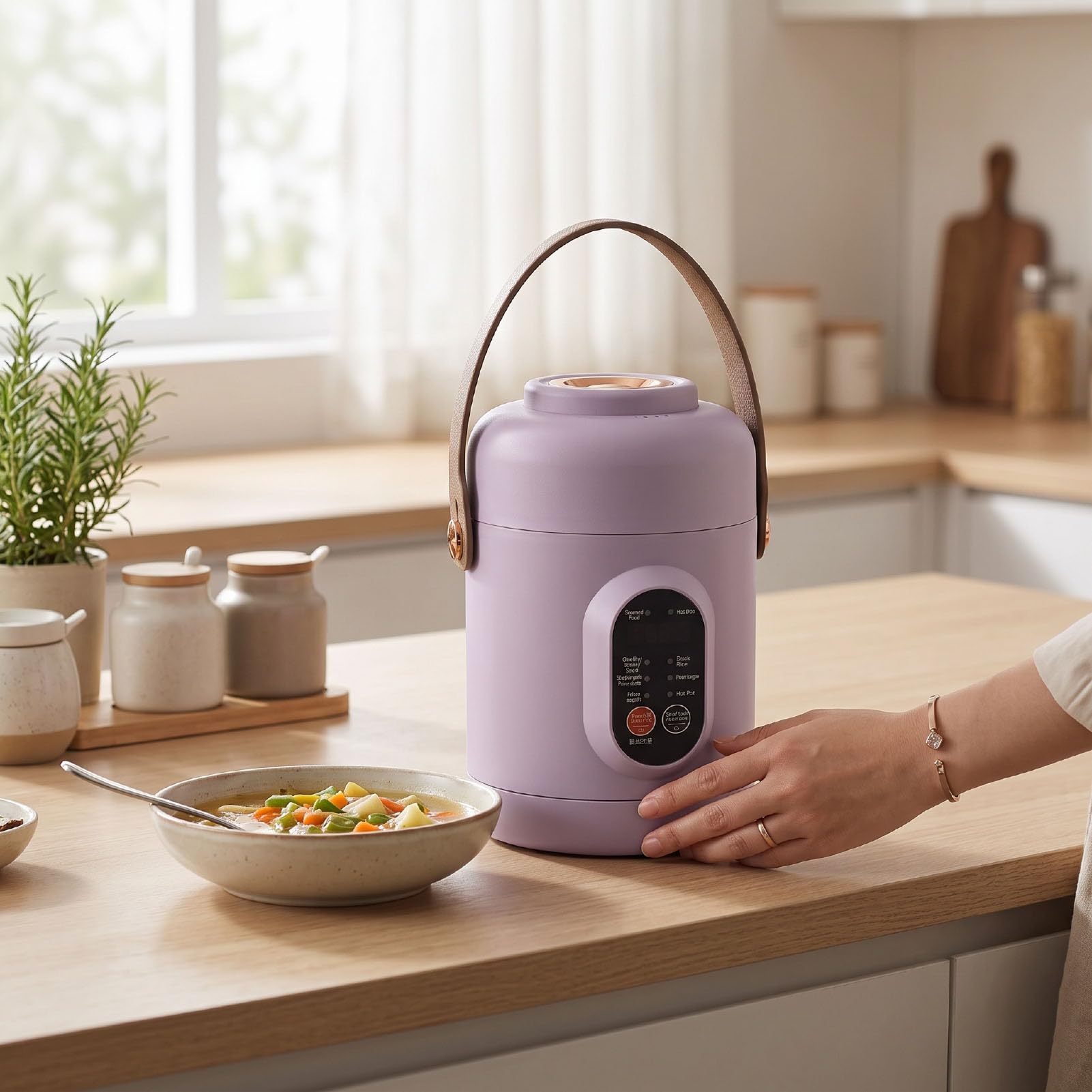 Mini Garnek do Ryżu 800ml z Powłoką Ceramiczną na 1-2 Porcje (wtyczka UE