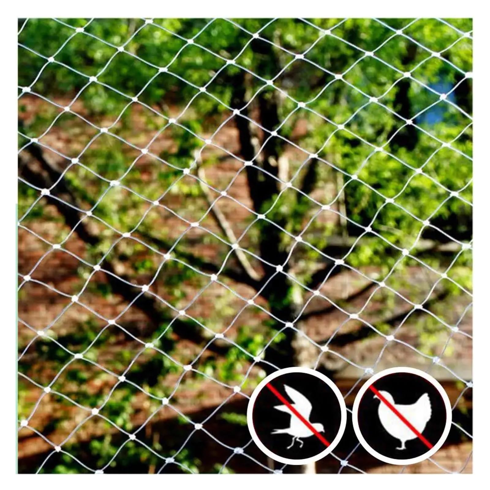 Rete da giardino, rete antiuccelli, Rete da giardino in nylon da 0,35 mm di diametro, bianca, con maglie di diverse dimensioni, for piante, colture, recinzioni e balconi(7x10m,Mesh 2cm)