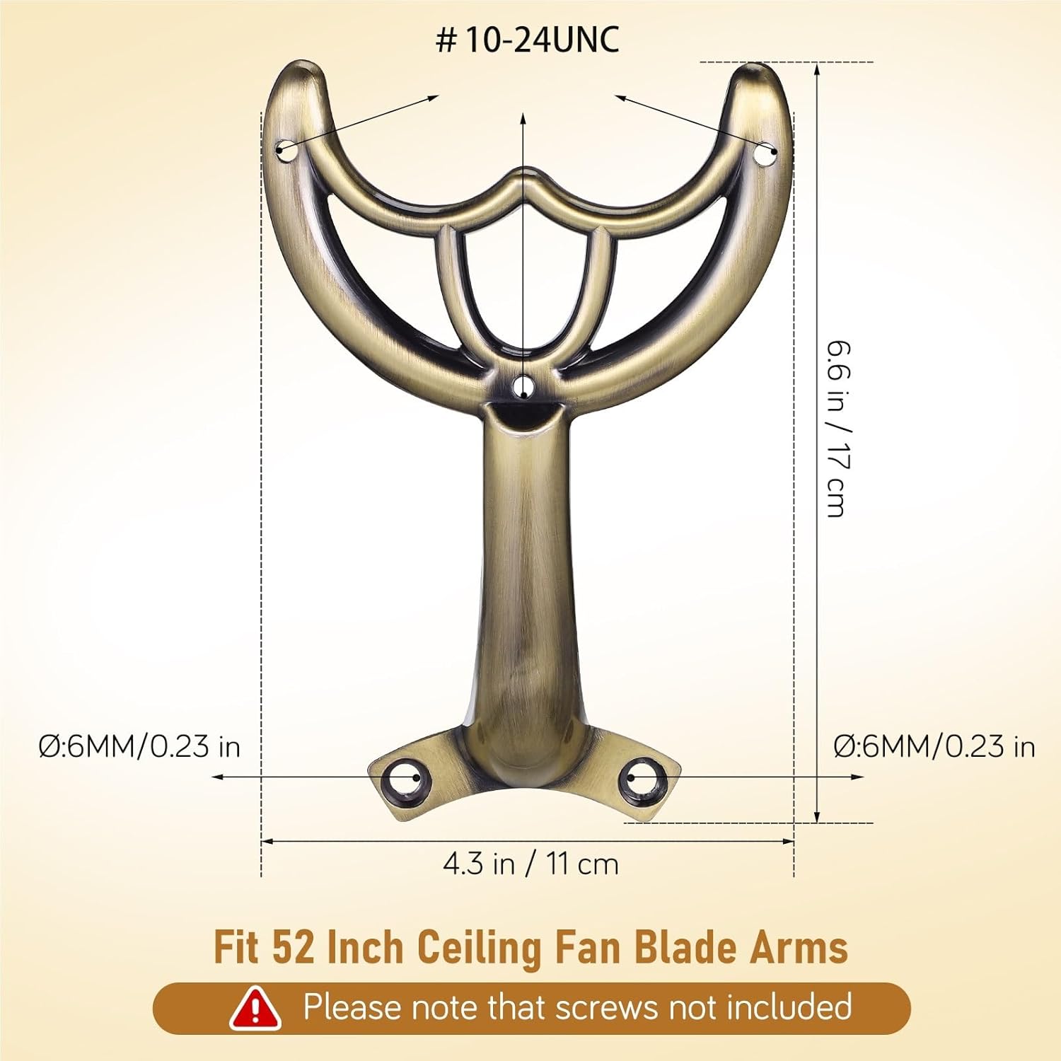 4PCS Replacement Arm Bracket Fan Blade Support Ceiling Components Hardware Parts Light Rod Accessories(Coffee)