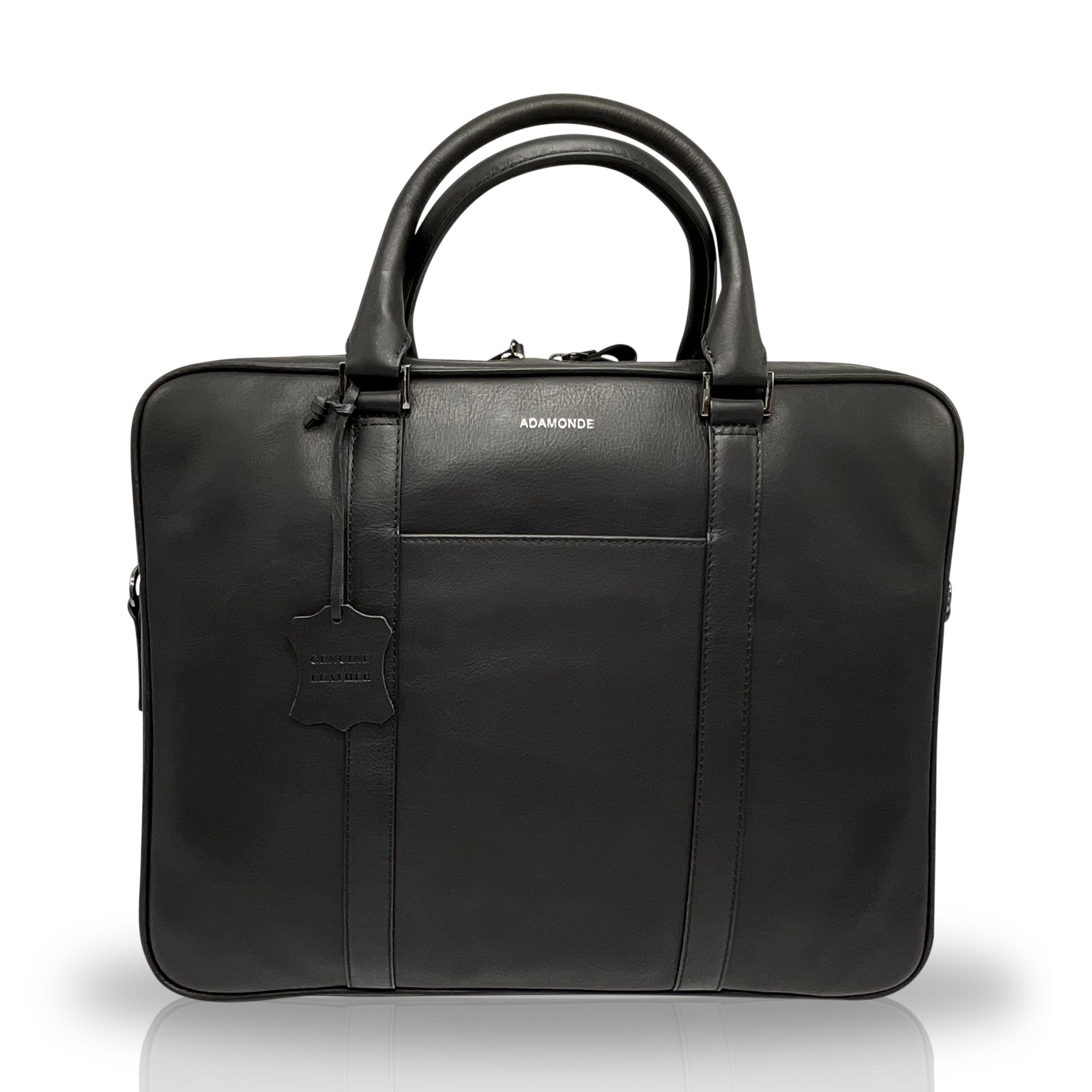 Borsa per computer portatile, con scomparti multipli e tasche, 100% vera pelle, valigetta per uomini e donne, borsa messenger da viaggio