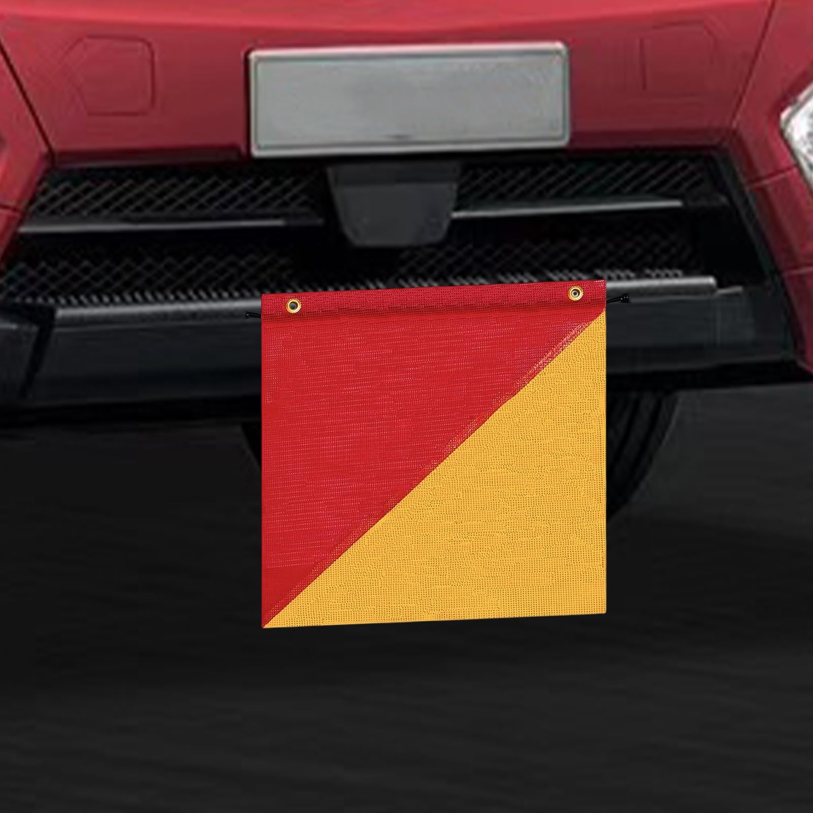 Bandera De Seguridad Cartel alta visibilidad 45,7 x 45,7 cm | 6 Banderas De Advertencia Con Cordón Elástico Para Camiones, Remolques, Vehículos, Construcción Y