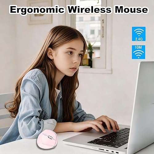 Miniatura 2 de Ratón inalámbrico Bluetooth ergonómico vertical recargable silencioso portátil inalámbrico doble modo de alta precisión Ratones ópticos con receptor