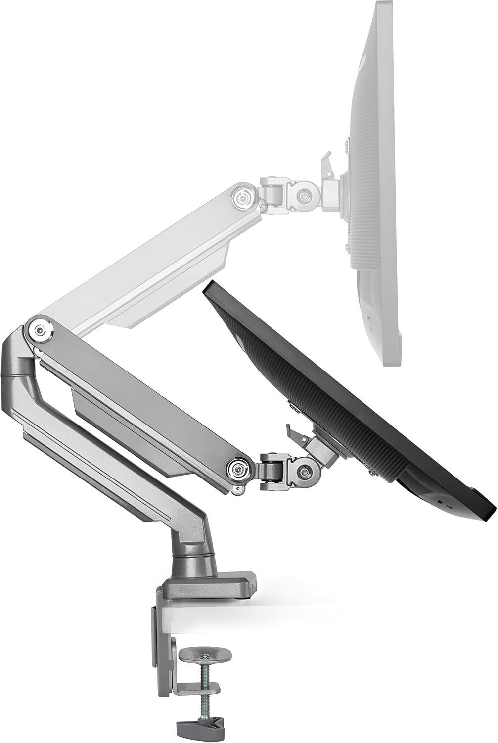 Uplite Ergonomic Height Adjustable Single LCD Monitor Desk Mount Stand Articulating for 1 Screen up to 32"
