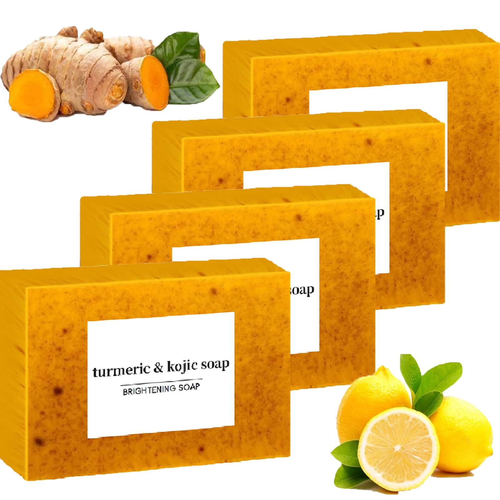 Lemon Turmeric Kojic Soap Fragrance - Curcuma Soap, Jabon De Curcuma, Honey Lemon Turmeric Soap For Face And Body (4)