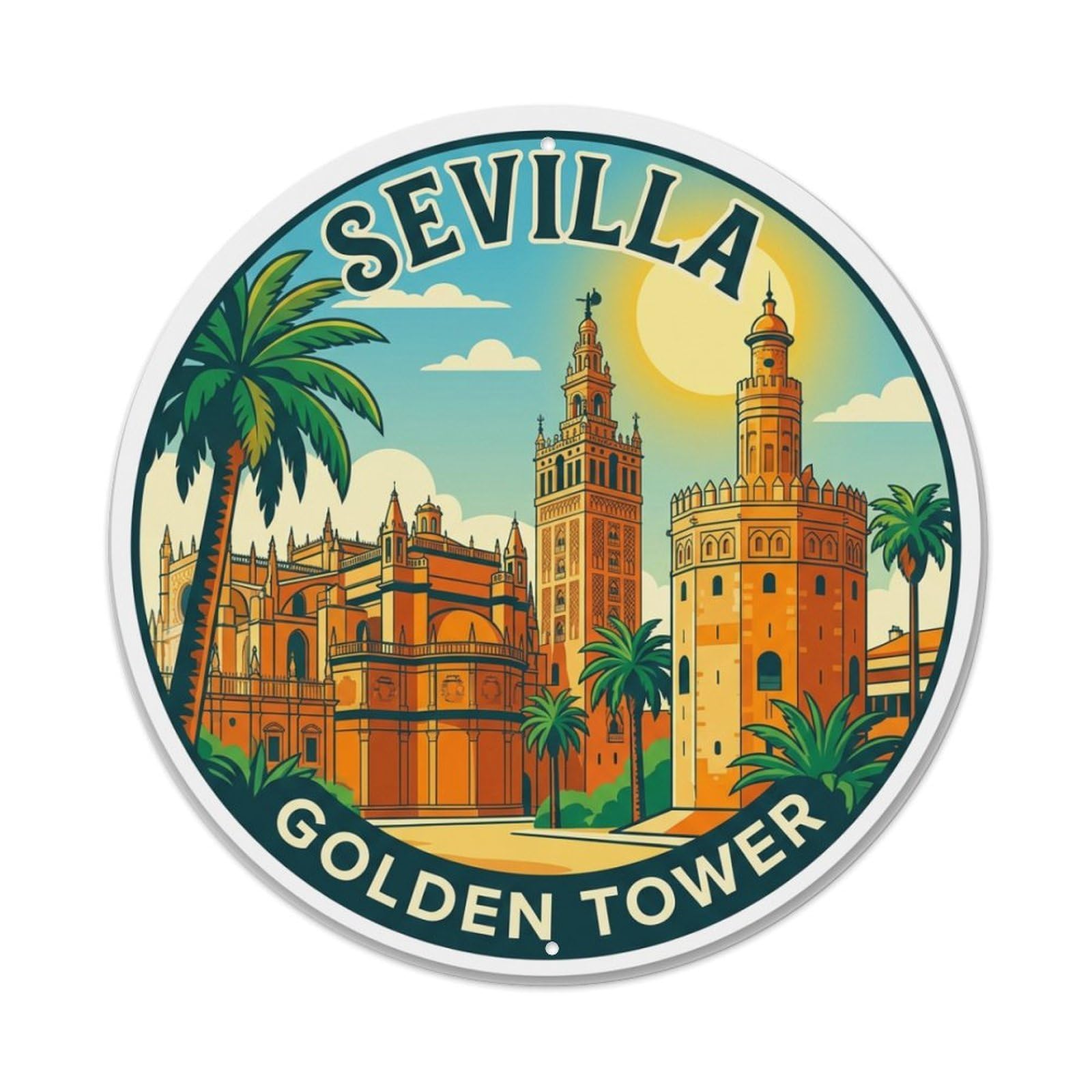Metal Tin Sign Seville Vintage Travel Spain